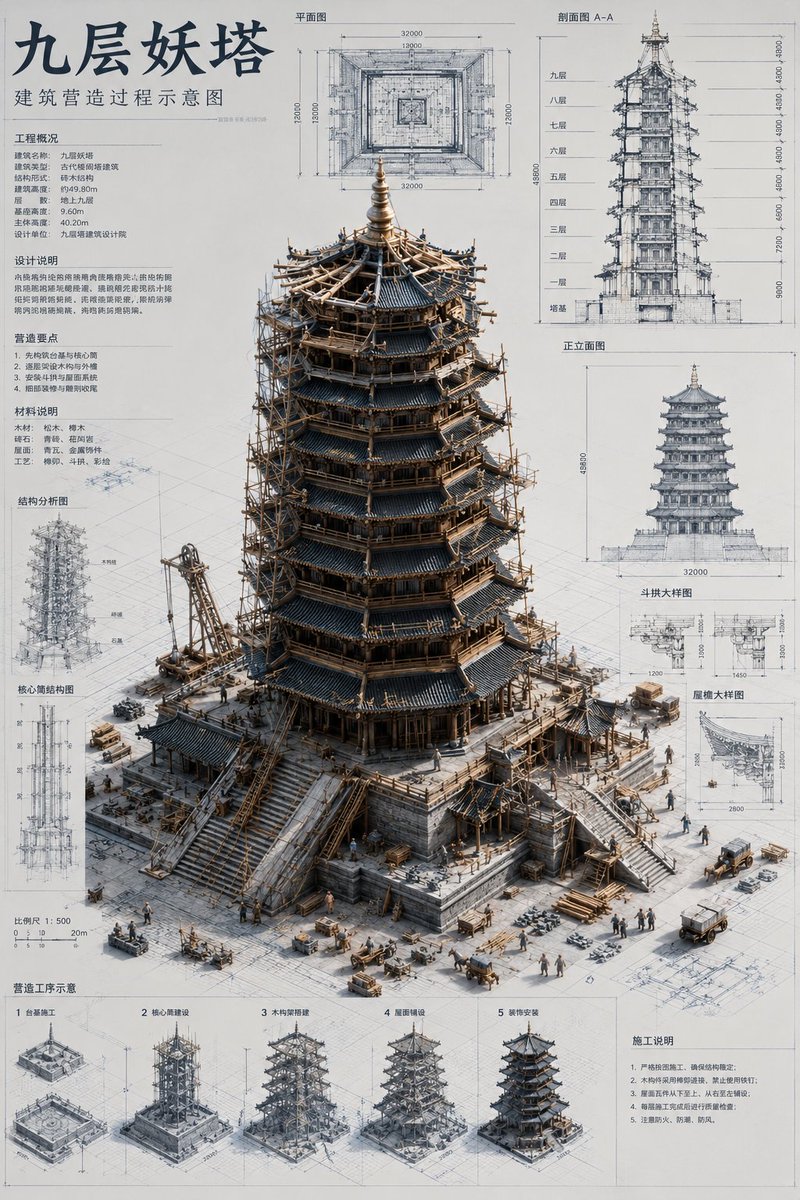 Architectural Miniature Blueprint Draft
