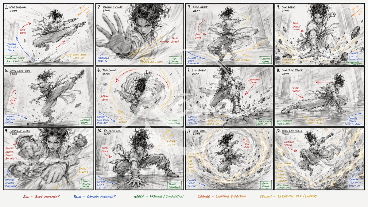 Kung Fu Action Storyboard