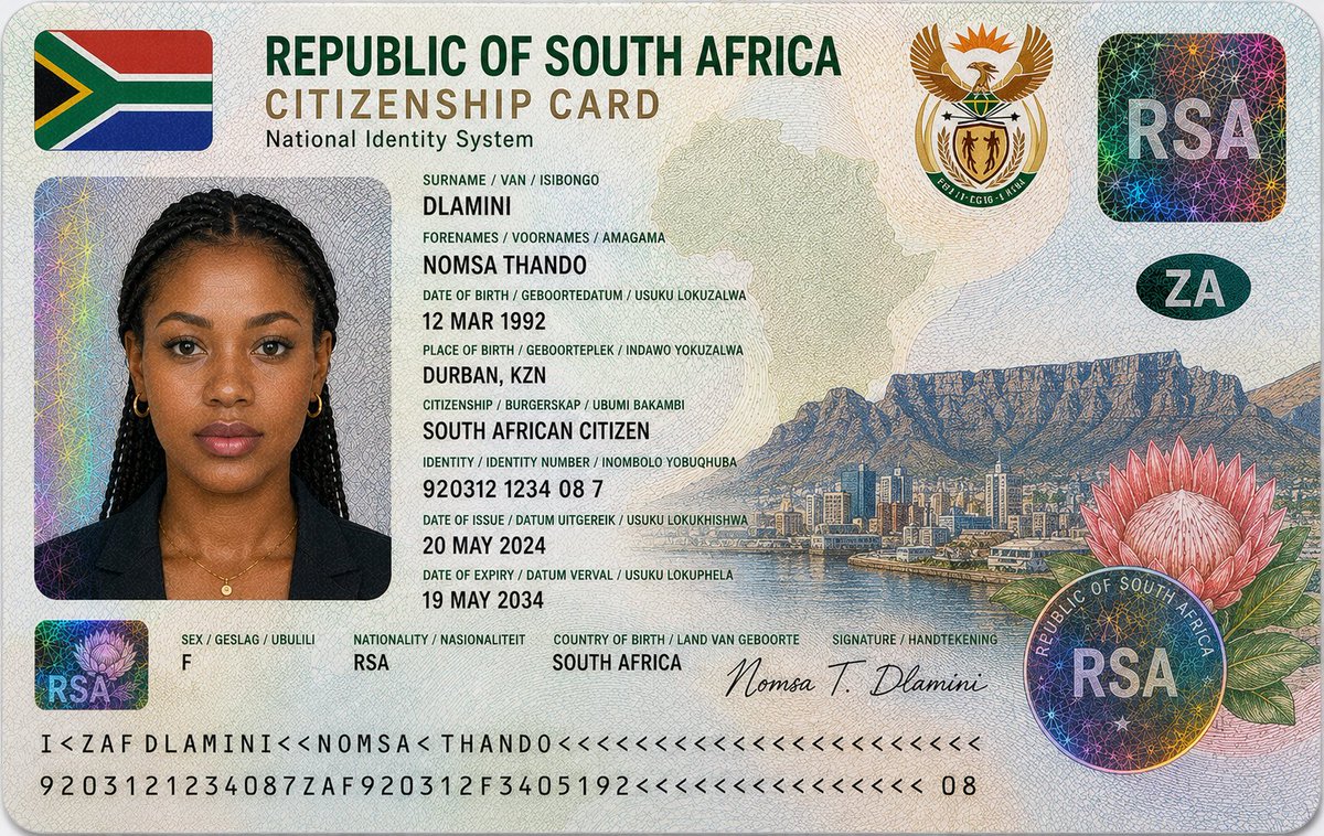 South African Citizenship ID Card