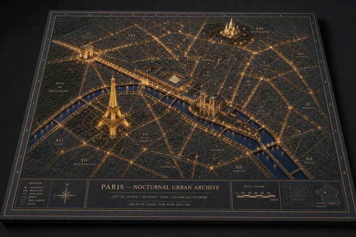 Paris Nocturnal Urban Archive Map
