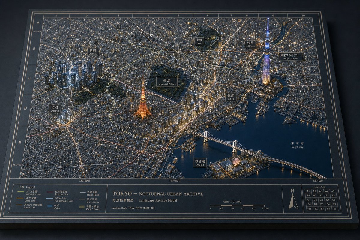 Tokyo Nocturnal Urban Archive Diorama