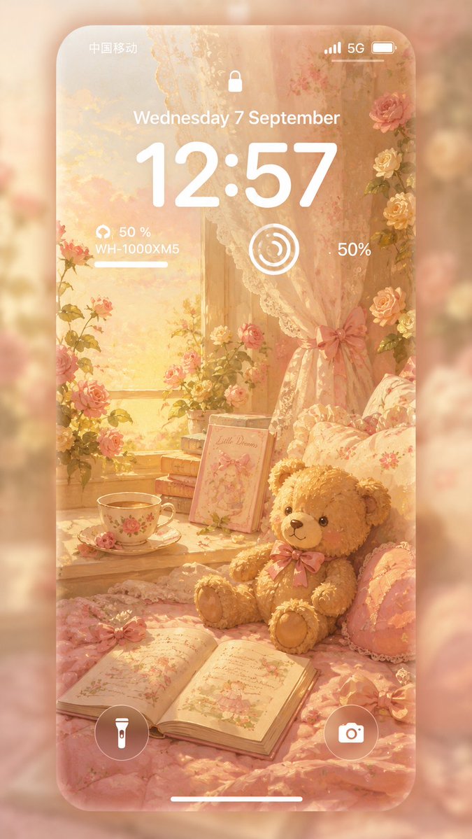 Pastel Kitten Café iPhone Lock Screen example 2
