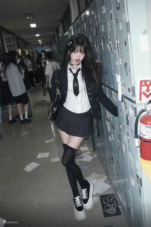 Flash Photo School Hallway Uniform