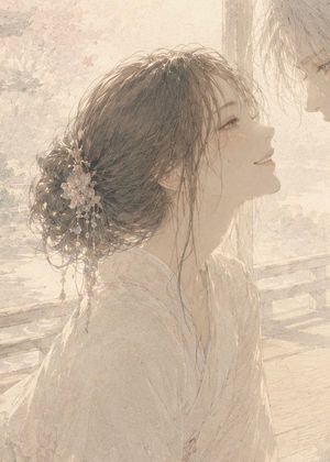Soft Censored Bridal Kiss Illustration
