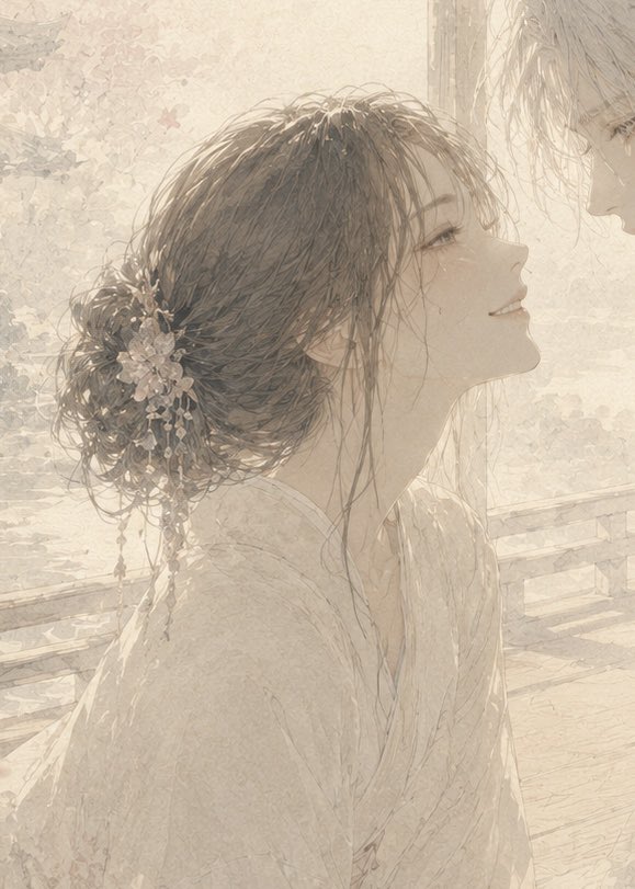 Soft Censored Bridal Kiss Illustration