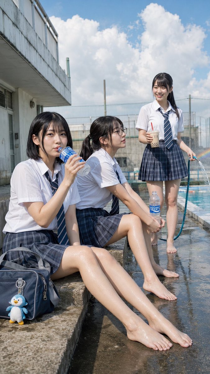 Japanese School Pool Cleaning Scene example 2