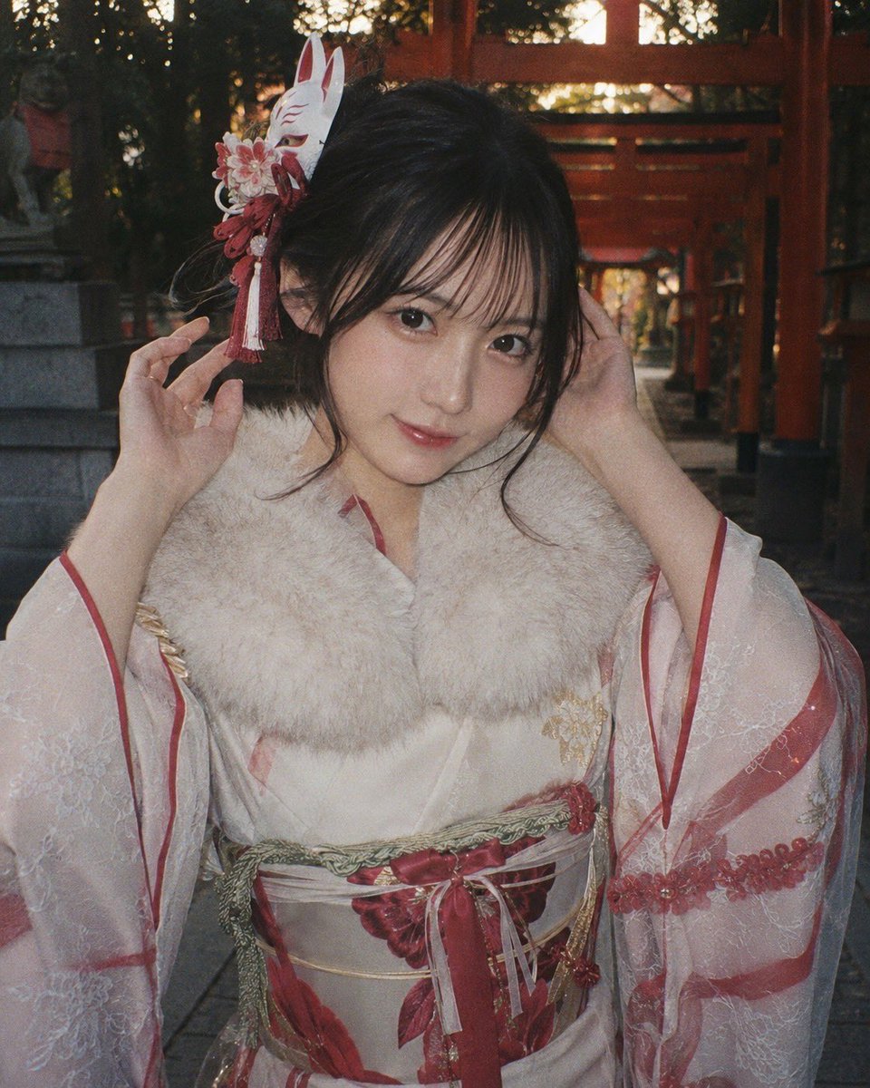 Censored Shrine Kimono Portrait