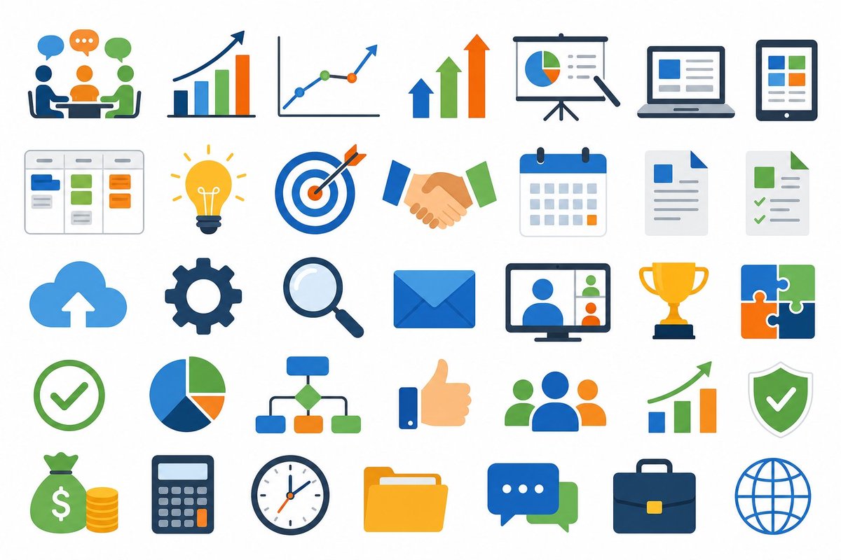 Business Presentation Icon Set
