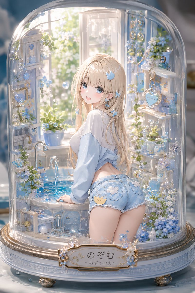 Floral Aqua Dome Anime Knight example 2
