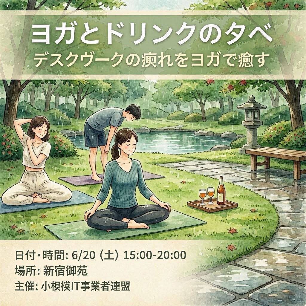 Japanese Yoga and Drinks Event Flyer