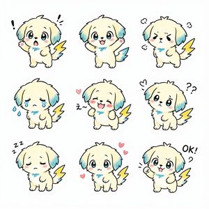 Kawaii Puppy Emotion Sticker Sheet