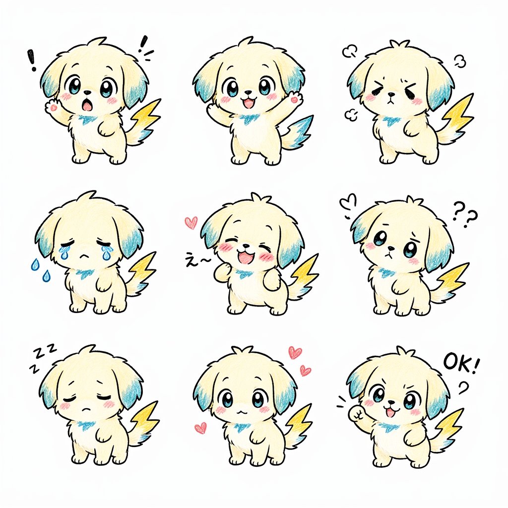 Kawaii Puppy Emotion Sticker Sheet