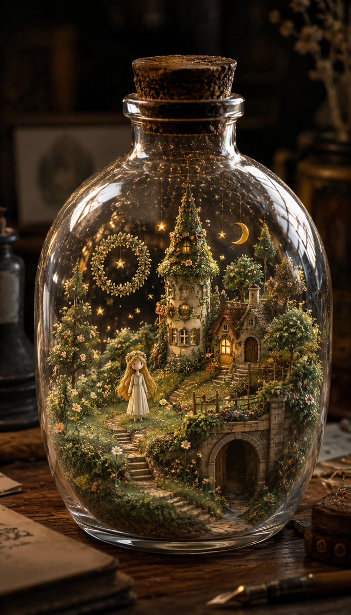 Fantasy Garden in a Glass Bottle example 2
