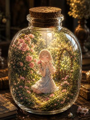 Fantasy Garden in a Glass Bottle