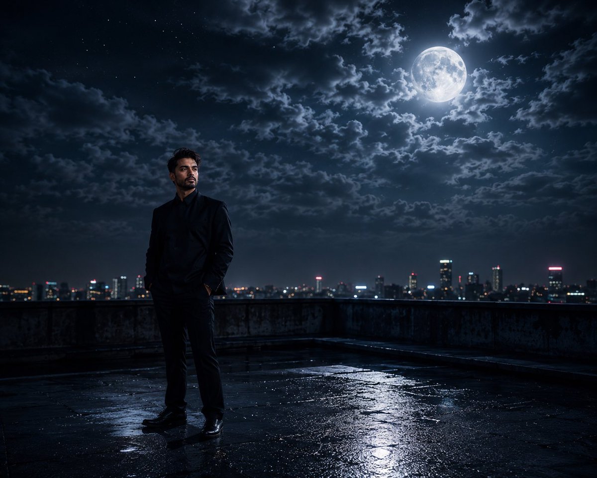 YouTube Thumbnail - Cinematic Moonlight Rooftop Portrait Collage - Image 1