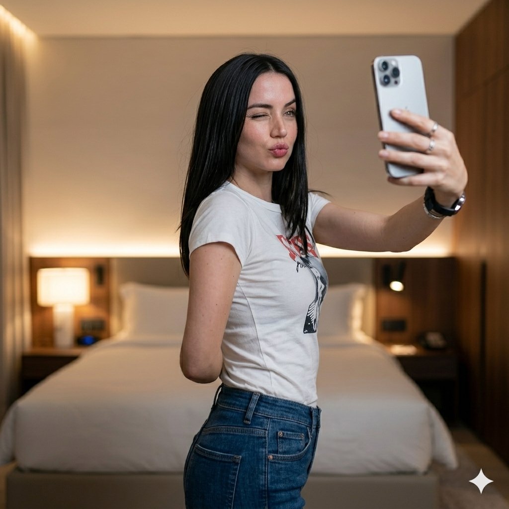 Sample output image for Luxury Bedroom Selfie Portrait