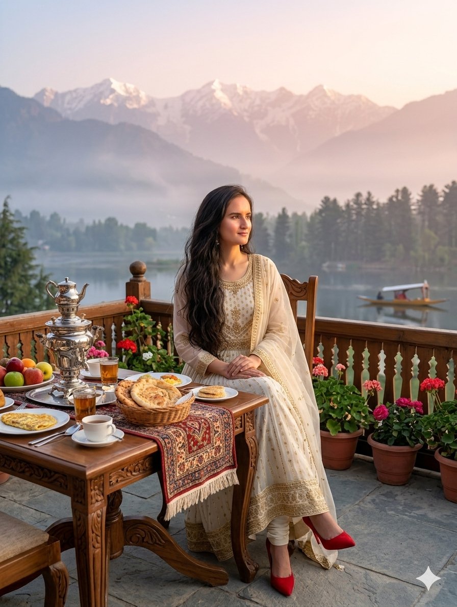 Sample output image for Traditional Kashmiri Breakfast Landscape