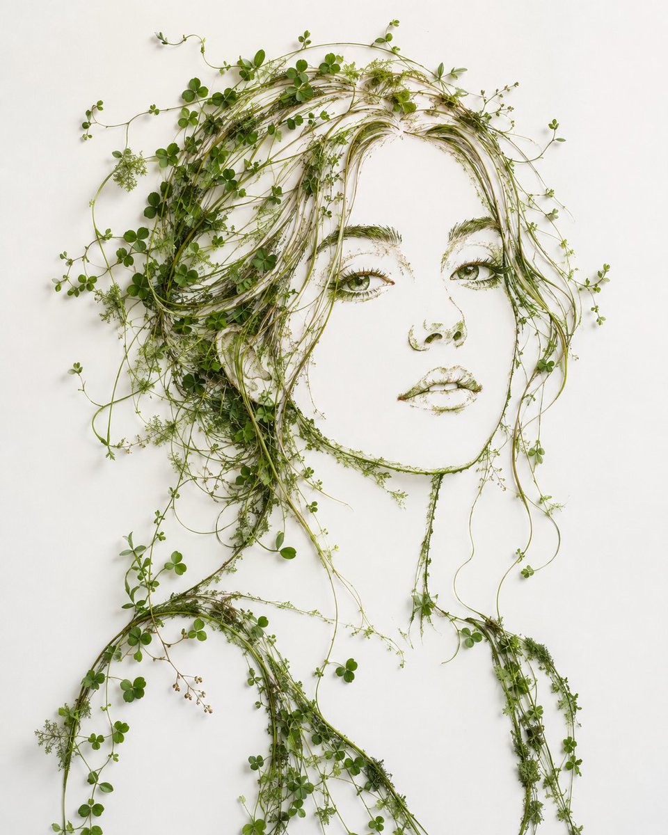 Sample output image for Minimalist Botanical Wall Art Portrait