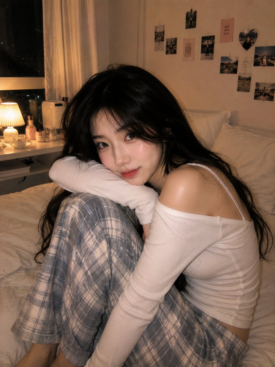 Cozy Late-Night Korean Bedroom example 4