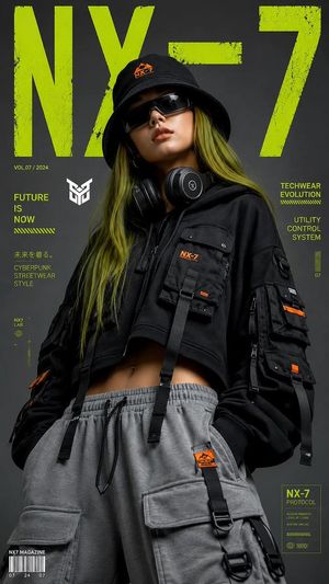 Techwear Cyberpunk Fashion Portrait