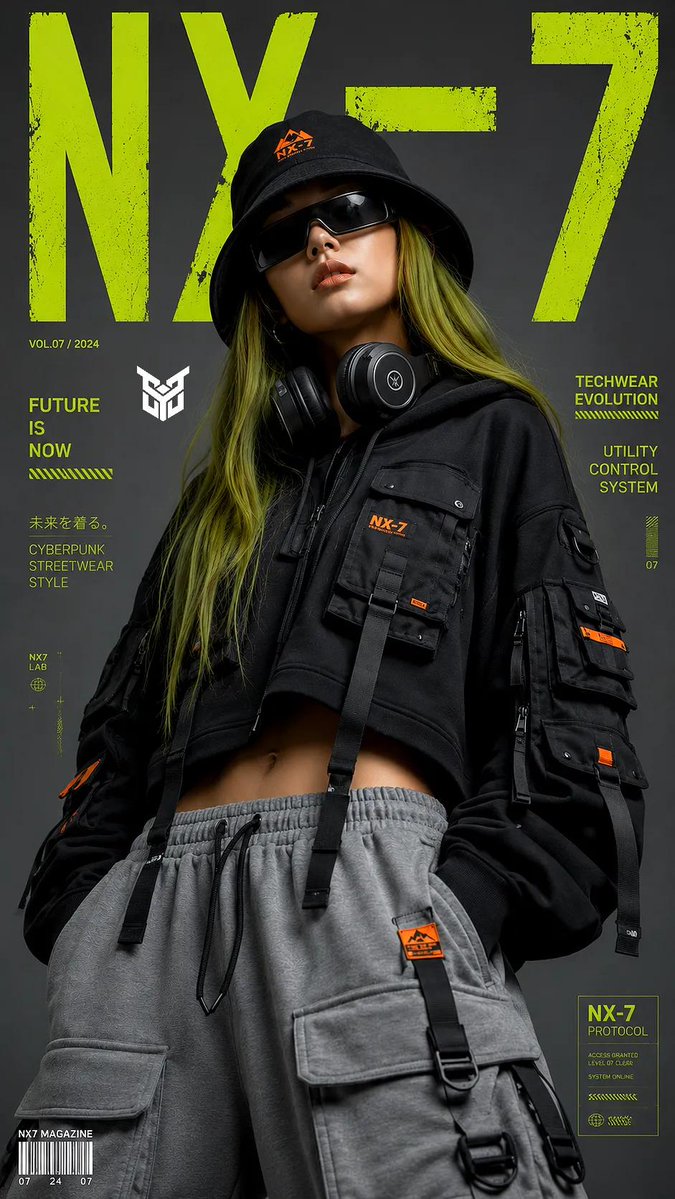 Techwear Cyberpunk Fashion Portrait