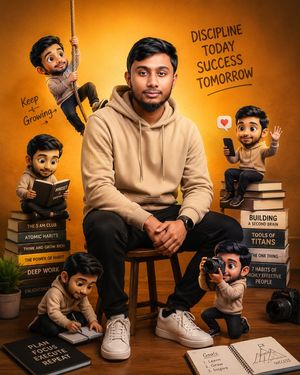 Motivational Character Poster with Mini Clones