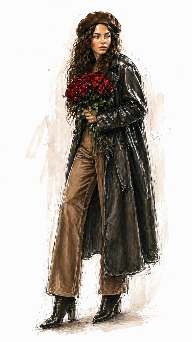 Watercolor Fashion Illustration Sketch example 4