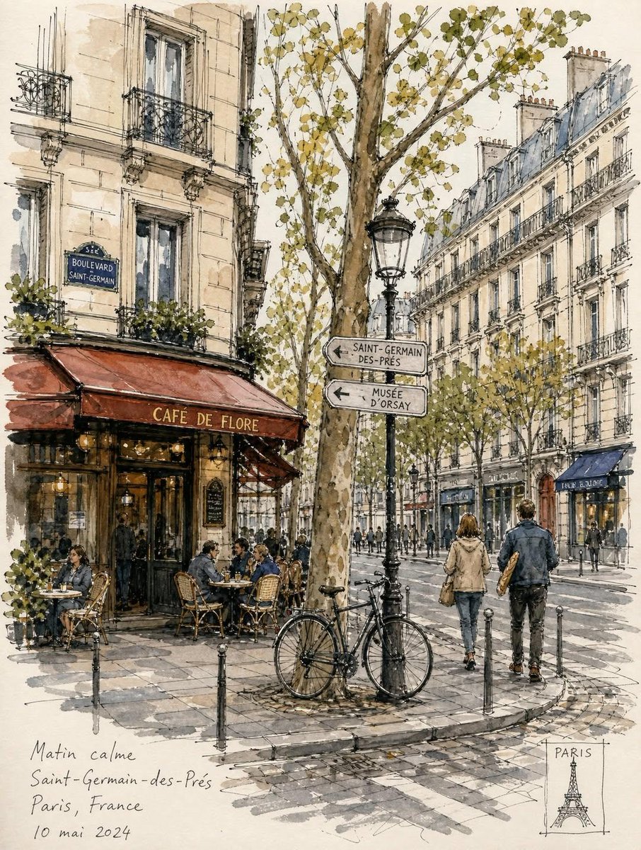 Vintage European Travel Sketchbook example 2