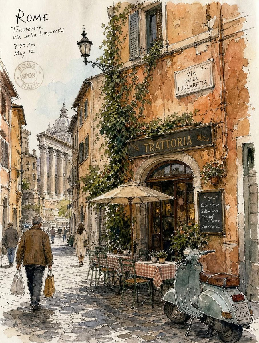 Vintage European Travel Sketchbook example 3