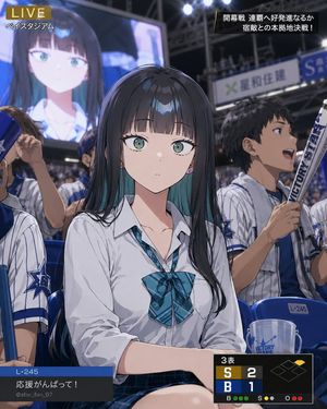 Character Caught on Stadium Screen