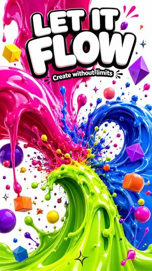 3D Abstract Liquid Art Poster