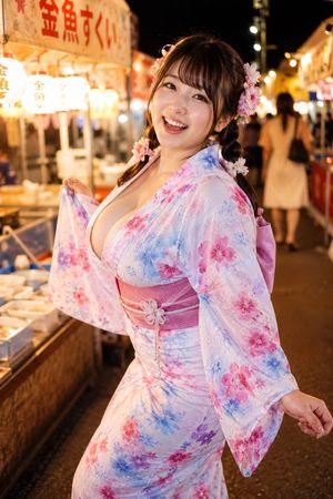 Yukata Girl at Night Festival
