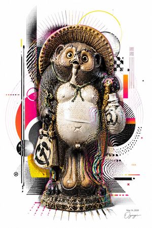 Pop Art Shigaraki Tanuki Statue