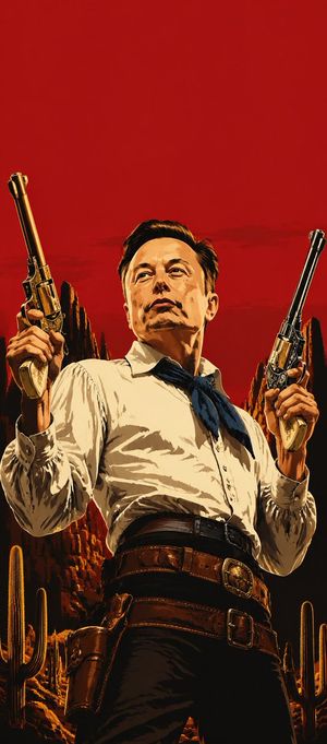Blood-Red Western Gunslinger Poster