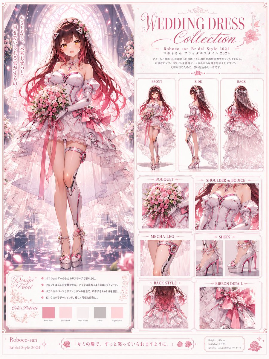 Pink Mecha Idol Wedding Dress Sheet