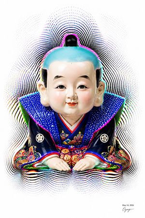 Censored Fukusuke Doll Halftone Art