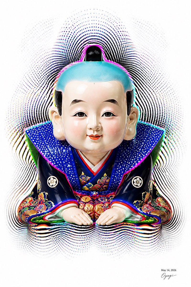 Censored Fukusuke Doll Halftone Art