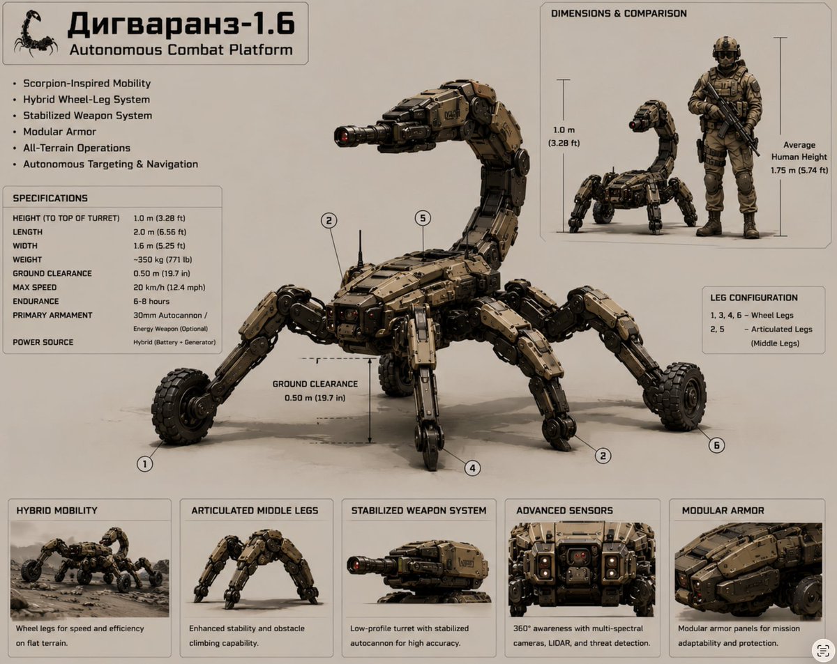 Scorpion Combat Robot Spec Sheet