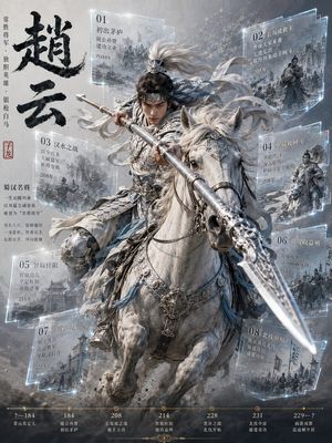 Zhao Yun Cavalry Infographic Poster