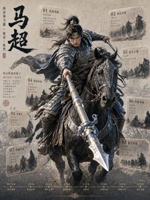 Ma Chao Historical Cavalry Timeline Poster