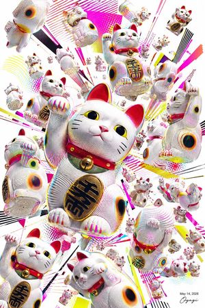 Pop Art Maneki-Neko Explosion