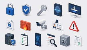 Isometric Security Icon Grid