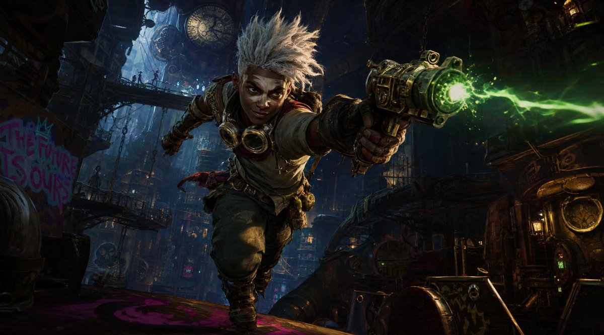 Punk Gunslinger in Steampunk Undercity example 3