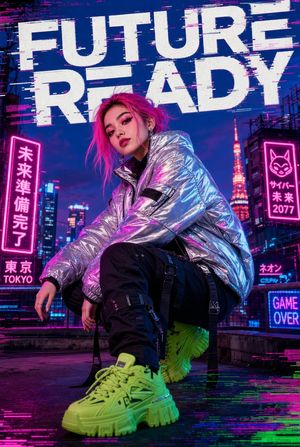 Cyberpunk Future Ready Fashion Poster