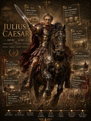 Julius Caesar Epic Timeline Poster