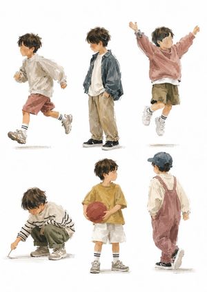 Painterly Boy Fashion Character Sheet