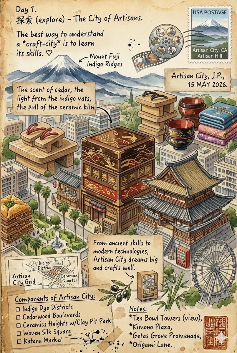 Infographic / Edu Visual - Vintage travel journal watercolor - Image 2