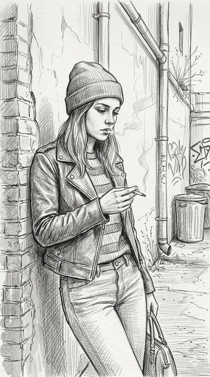 Sample output image for Gritty urban pencil sketch portrait