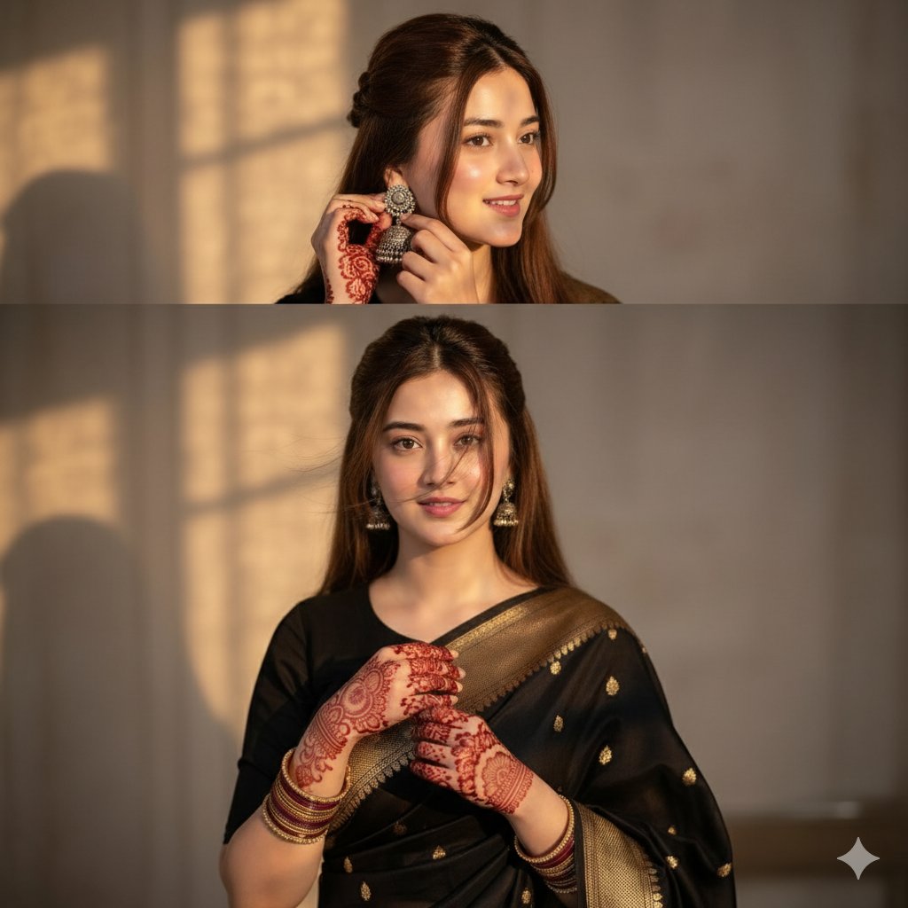 Sample output image for Indian bridal look cinematic collage