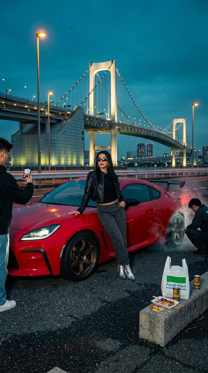 Sample output image for Tokyo drift editorial at Odaiba